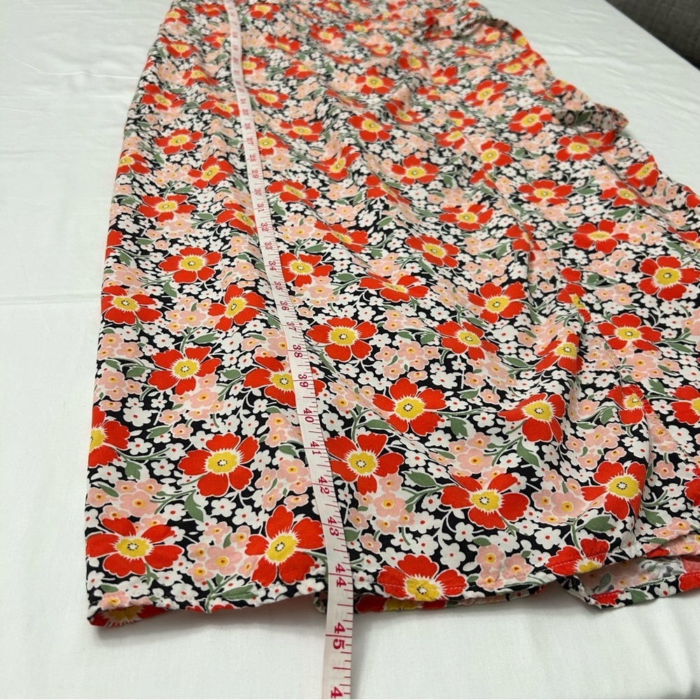 J. Crew Orange/White Floral Wrap Dress - Picture 4 of 5